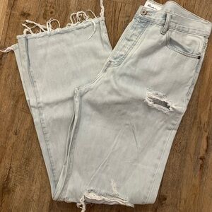 KanCan Light Blue Distressed Straight Leg Jeans